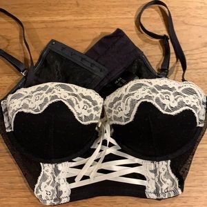Never worn 34B H&M Push-up lace and bow corset